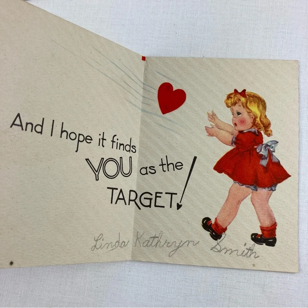 Vintage 1920's - 1940's Die Cut Valentine's Day Cards Lot Set 9 Collection